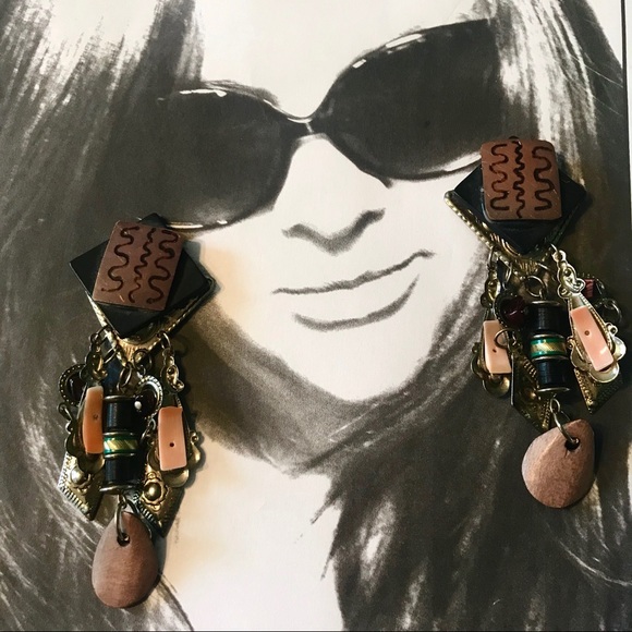 ARAGON MIXED MEDIA DANGLE EARRINGS NWT - Picture 3 of 11